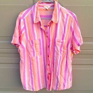 terra & sky 🌷 1X size women short sleeve blouse